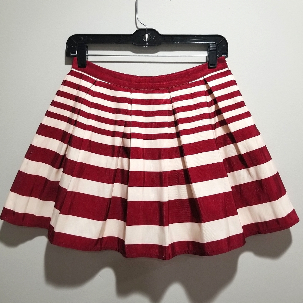 Forever 21 Striped Pleated Tulle Skater Skirt